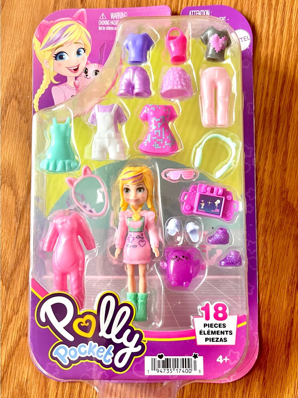 Polly Pocket Medium Fashion Pack, doll Clothing Accessories pet, adorable gamer